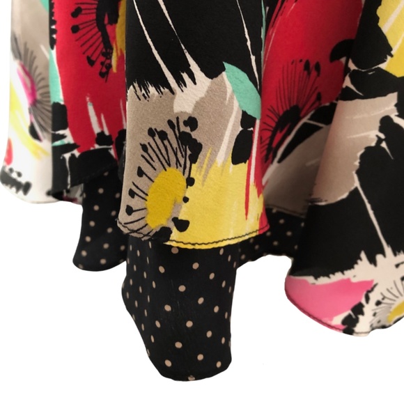 🌺Colorful Abstract Print Dress W/Layers, Sweetheart Neckline, Cap Sleeves, SZ 8 - Picture 7 of 11